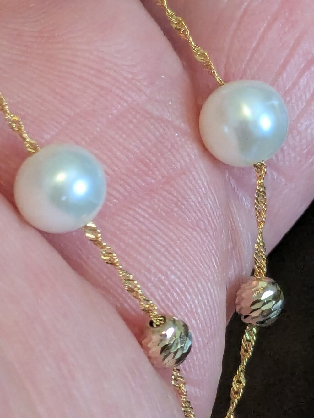 Effy 14k Yellow Gold White Pearl Lariat Drop Necklace R. H Macy&Co Fine Jewelry - Picture 8 of 16